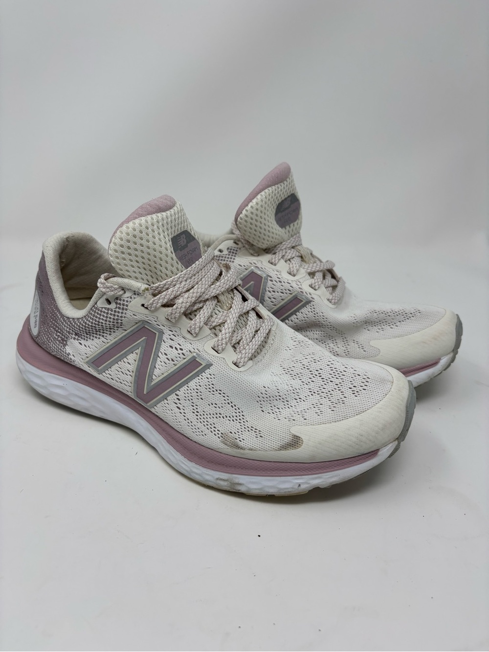 Womens New Balance Fresh Foam 680v8 Sea Salt Violet Shadow Running Shoes Sz 8